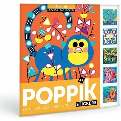 POPPIK Kreativní samolepkové karty Zvířátka