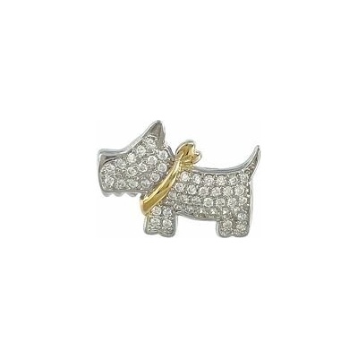 Infinitysilver Stříbrný přívěsek pejsek s pozlacenou mašlí L4461263