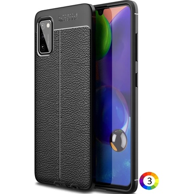 Samsung Galaxy A41 Удароустойчив Litchi Skin Калъф и Протектор