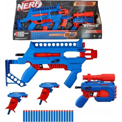 NERF SET 4v1 PUŠKA 3X PISTOLE A 20 ŠIPEK