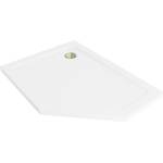 Mexen Flat петоъгълна тава slim лява 100 x 90 см, бяла, сифон златен - 41P109010L-G (41P109010L-G)