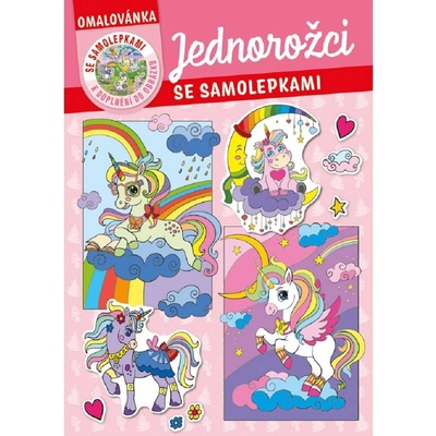 Omalovánky Baloušek Tisk Omalovánka A4 se samolepkami Jednorožci