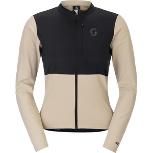 Scott Фланелка с дълъг ръкав за колоездене Scott Women's Jersey Endurance Warm L/S Cycling jersey - Portobello Beige / Black - размер XL (156-3154-0115)