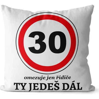 Impar Polštář Ty jedeš dál věk 30 40x40 – Sleviste.cz