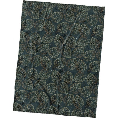 Carbotex deka z mikrovlákna (coral fleece) LISTY tmavě zelená 150x200