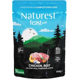 Naturest® Naturest Пауч за подрастващи кучета с пилешко, телешко, жълтък и тиква