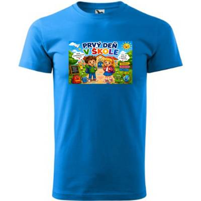 Maverprint detské tričko Prvý deň v škole Modrá