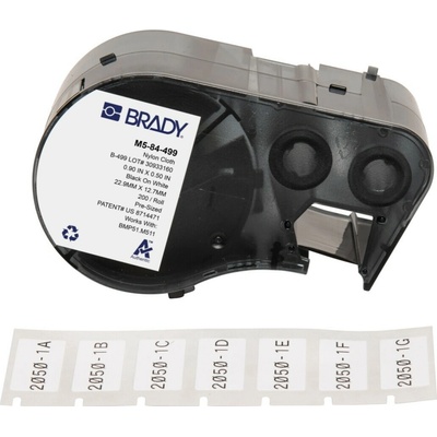 Brady M5-84-499 / 170929, 22.86 mm, Nylon, čierna tlač / biely podklad