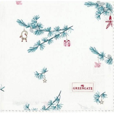 Green Gate Vánoční bavlněný ubrousek Juana White 40cm