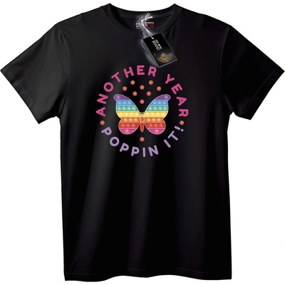 NOONEBRAND Тениска Поредна година Pop-It пеперуда - 2XL, White