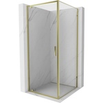 Mexen Exo-BR душ кабина с отварящи врати 80 x 80 см, прозрачен, злато (8181-080-080-50-00)
