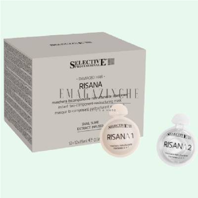 Двукомпонентна възстановяваща терапия за силно увредена коса 12 + 12 х 15 мл Damaged hair Risana two-component mask (041032)