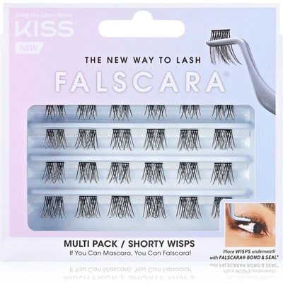 KISS Falscara Wisp trsové nalepovací řasy s uzlíkem Shorty 24 ks