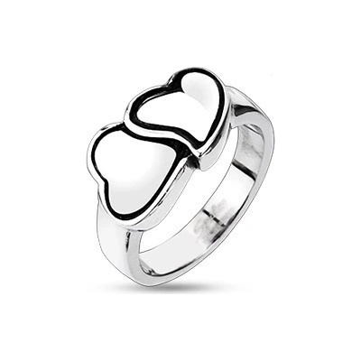 Šperky eshop prsten dvojité srdíčko K14.3