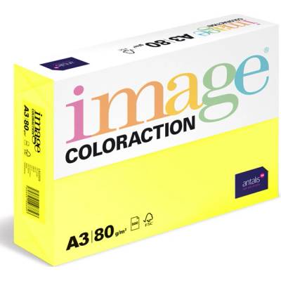 Coloraction barevný xerografický papír Image 80g A3 středně žlutá balení 500 archů