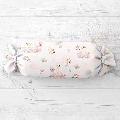 Biante Vankúš valec bonbon Sandra SA-610 Labute medzi leknami na bielom 15x40