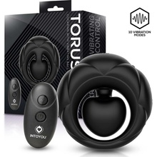 InToYou Torus Cock Ring with Vibrating Ball & Remote Black
