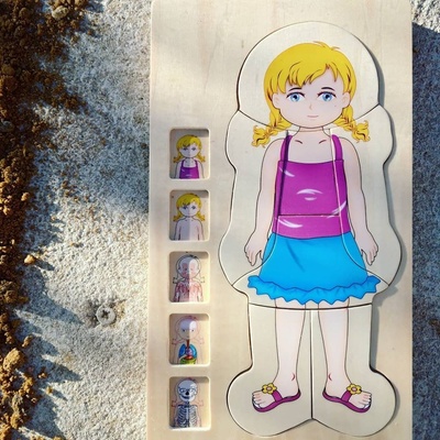 Small Foot Puzzle vícevrstvé Anatomie dívka 4 vrstvy 28 ks