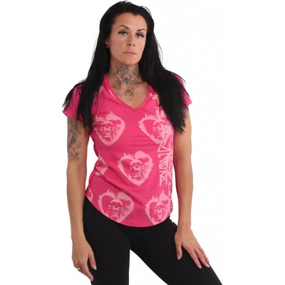Yakuza Skullagram V Neck Růžové