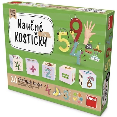 Dino obrázkové kostky Čísla 20 kostek