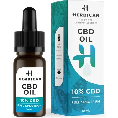 Herbican CBD olej plného spektra, 10 %, 10 ml