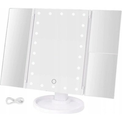 Bezdoteku Třípanelové kosmetické make up zrcátko zvětšovací LED černé – Sleviste.cz