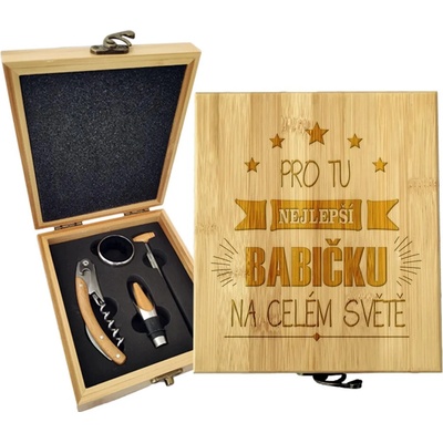 Sablio Dárková sada na víno Pro tu nejlepší babičku: 147×168×49 mm