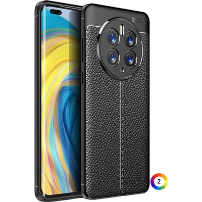 Huawei Mate 50 Pro Удароустойчив Litchi Skin Калъф и Протектор