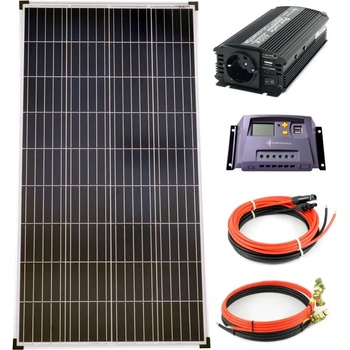 Image 1 of Solartronic Пълен комплект 1x140W поликристален соларен модул, Инвертор 600 W, 10A контролер (SET140POLY-WM-LR10AGELB)