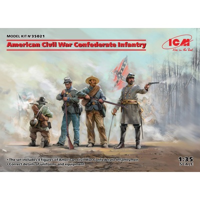 ICM American Civil War Confeder.Infantry 4 figúrky 1:35