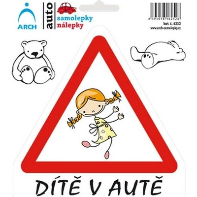 Walteco Dieťa v aute - veselé dievča, 150x180mm, nálepka Množstvo: 1 ks , 20181