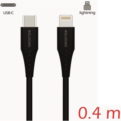Swissten Datový kabel USB-C LIGHTNING 0,4m