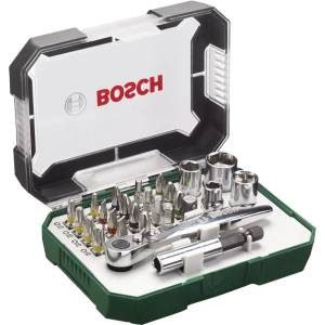 Bosch битове и тресчотки комплект 26 части (2607017322) (2607017322)