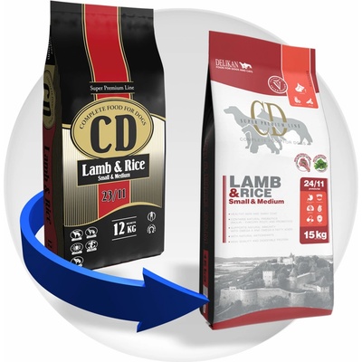 Delikan CD Adult Small & Medium 23/11 Lamb and Rice 12 kg