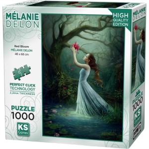 KS Games Пъзел KS Games от 1000 части - Червено цвете (20682)