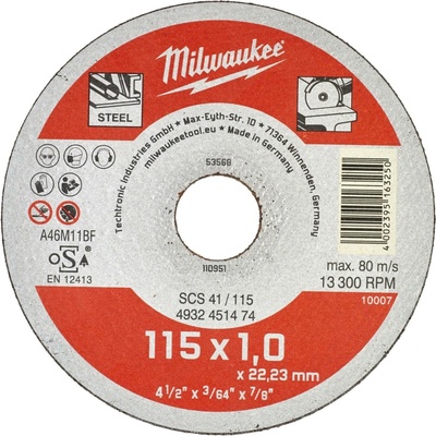 Milwaukee Kotouč řez 125 x 1 mm 4932451477