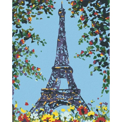 zuty Malování podle čísel Květinová Eiffelova věž 40 x 50 cm vypnuté plátno na rám 8596530051572