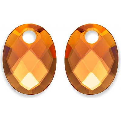 Sparkling Jewels Oválné přívěsky na náušnice z citrínu EAGEM38 MO