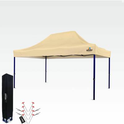 BRIMO Výstavní stan 3x4,5m (45mm ocel) bez 3 stěn Béžová S. Ocel eco