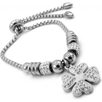 Steel Jewelry náramek z chirurgické oceli dámský čtyřlístek NR230941