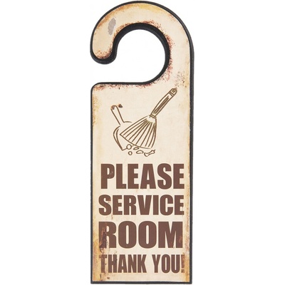 Dřevěná deska na kliku Service Room - 11*1*30 cm - Clayre & Eef