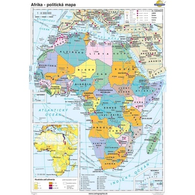 Cartographia Afrika - politická mapa (120x160 cm – 1:8300000), nástenná, fóliovaná, lištovaná