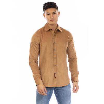 Риза Peter Werth Men's Bicknell Long Sleeve Plain Shirt - Sand Brown