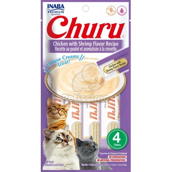 INABA Cat Churu пюре - пиле и скариди 4 x