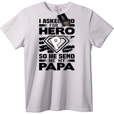 NOONEBRAND Тениска Татко Герой за Татковци и Семейства - 4XL, White