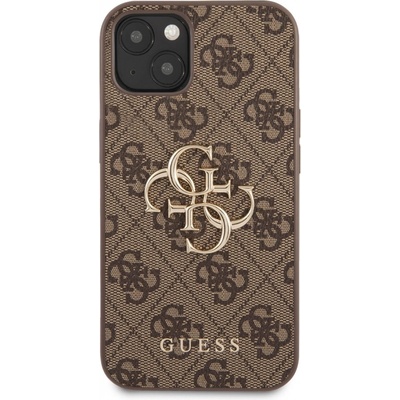 Pouzdro Guess PU 4G Metal Logo iPhone 13 hnědé