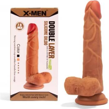 Image 1 of Пенис дилдо от силикон, двойна плътност, 19, 3см. - X-Men Silicone Dildo (XMEN000050)