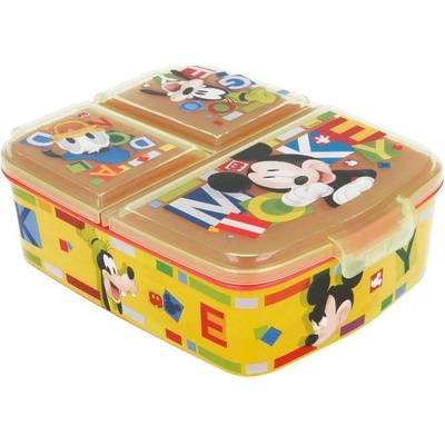 Stor delený plastový box na desiatu Mickey Mouse 44220