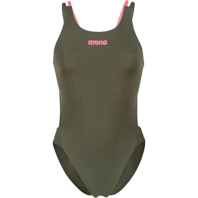arena Дамски бански костюм Arena Women's Swimsuit Tech Multi Solid Swimsuit - Dark Sage / Shocking Pink - размер 40 (EU) (150-4531-0516)