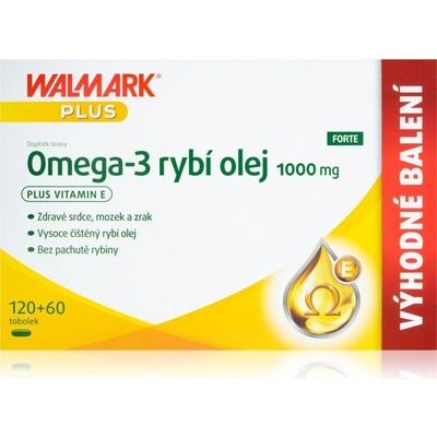 Walmark Omega-3 rybí olej FORTE 1000 mg s vitamínem E 180 kapslí